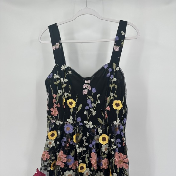 Anewsta Womens Fairy Floral Embroidered Maxi Dress Size XL Garden Party Romantic - Picture 2 of 10